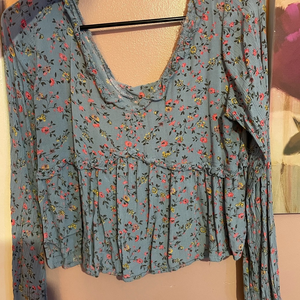 Blue floral shirt